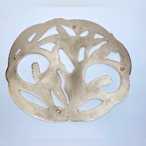 Vintage Rose Gold White Rogers Oneida Japan Lily Metal Wall Decor Trivet - Picture 4 of 9